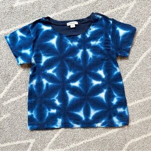 Crewcuts Blue Shibori Dyed Linen Tshirt Girls 4/5